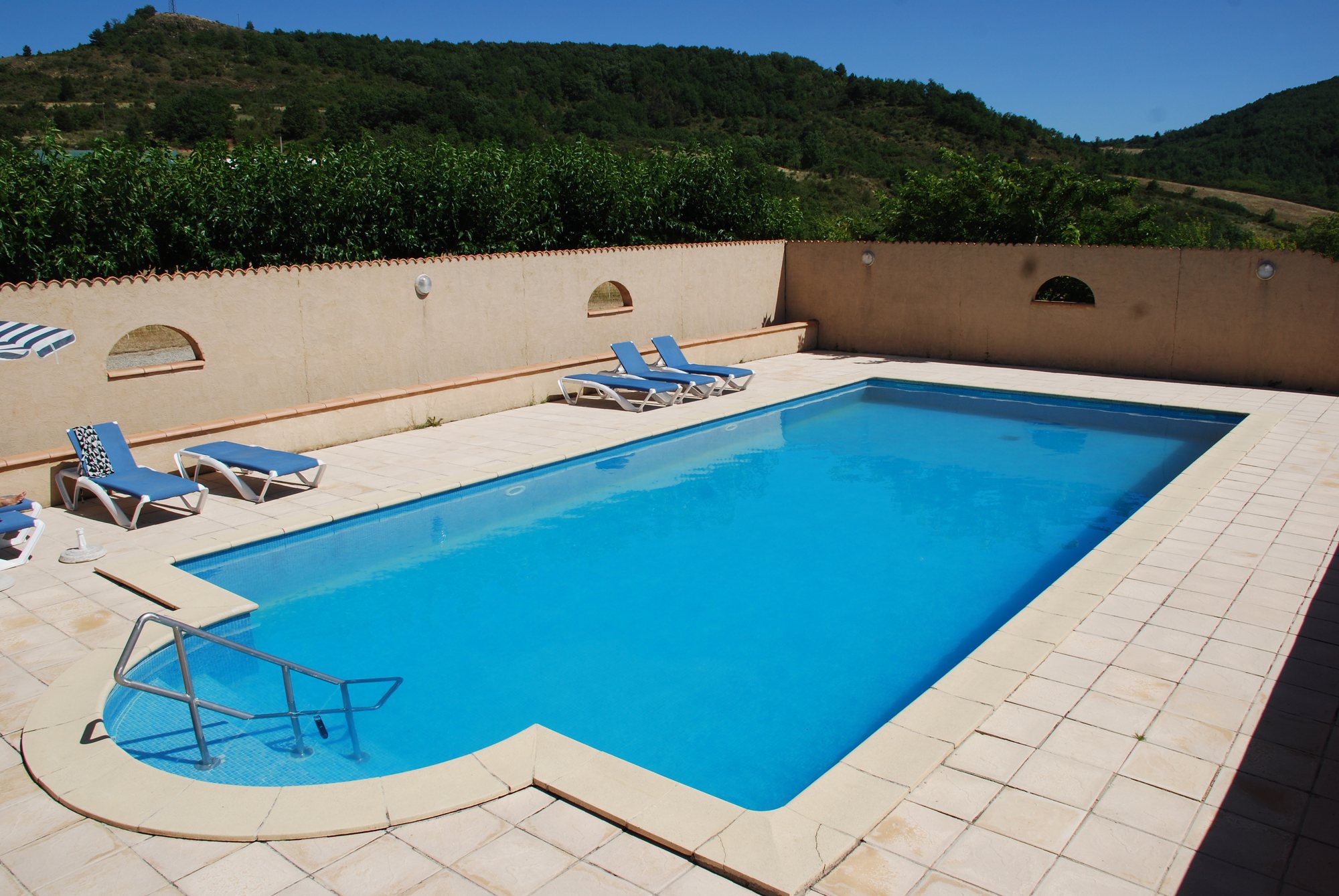 The pool in open countryside
